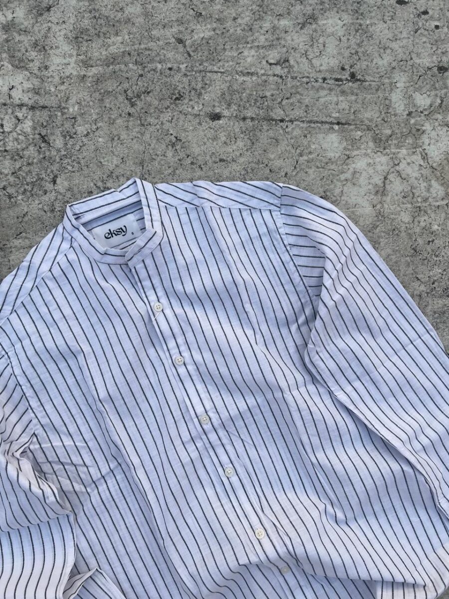 White Striped Linen Shirt - Image 2