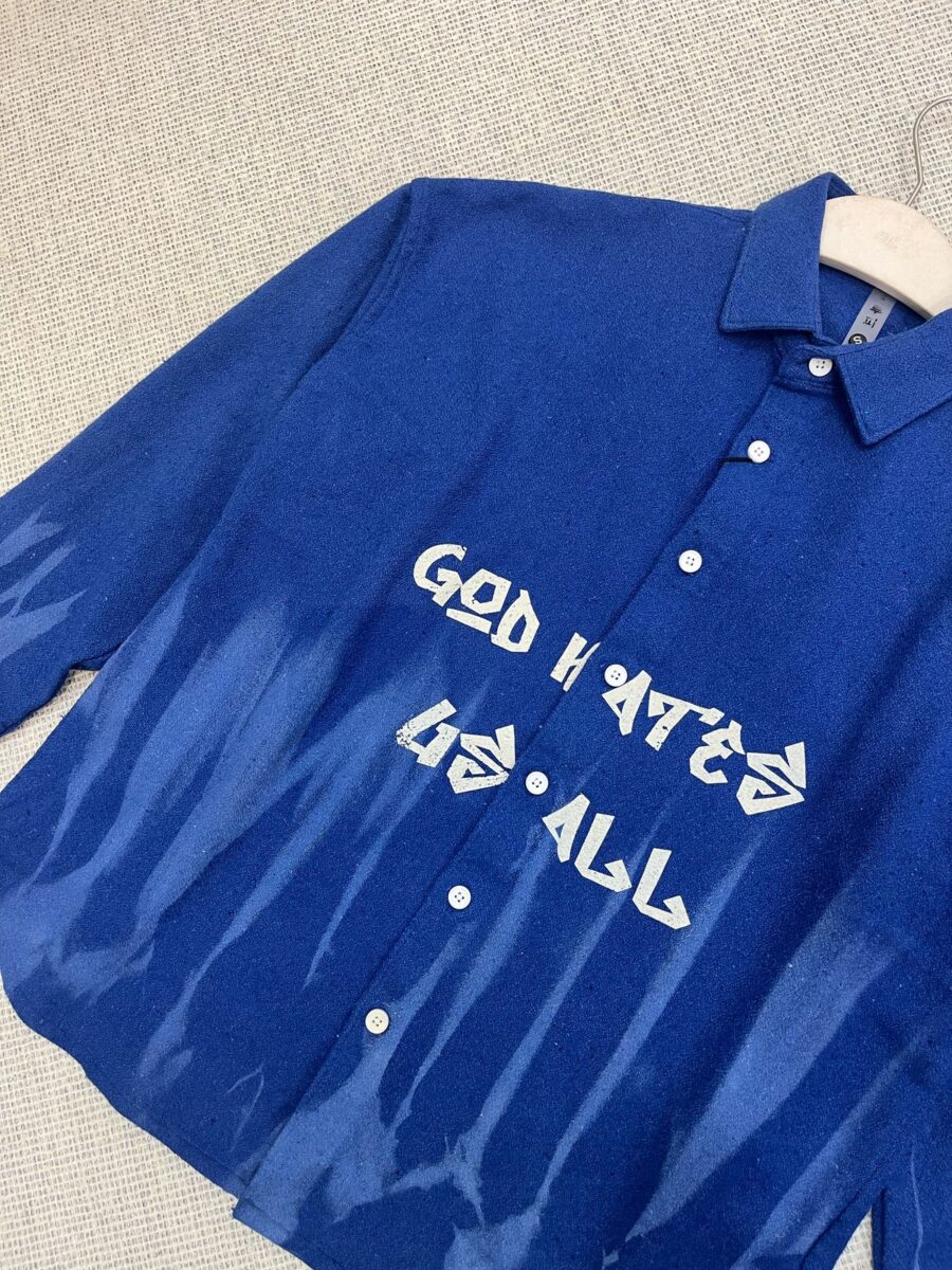 Oversized Blue Cotton shirt - Image 2