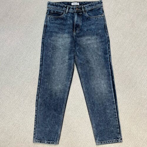 Slub mom fit jeans