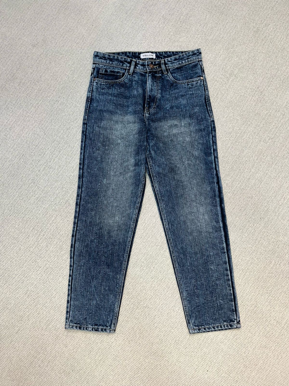 Slub mom fit jeans
