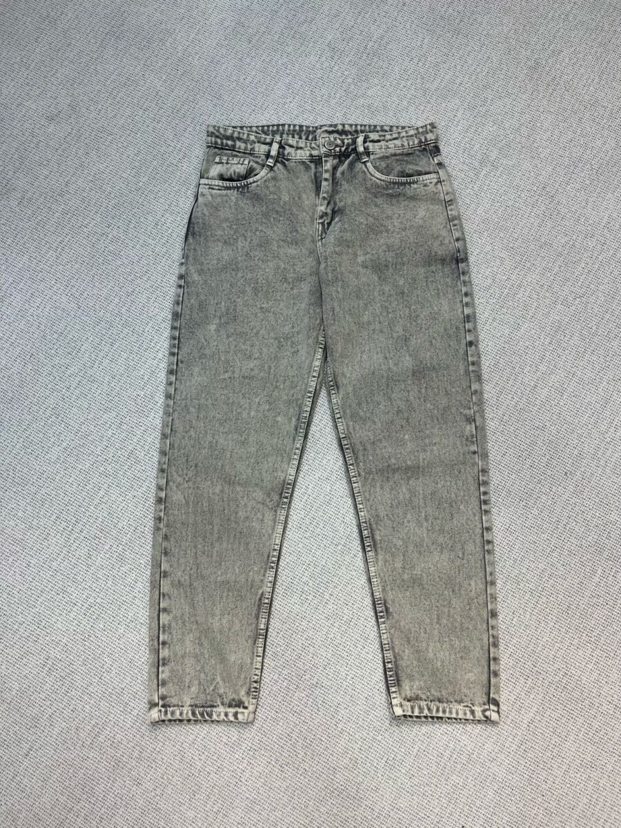 Platinum grey mom fit jeans