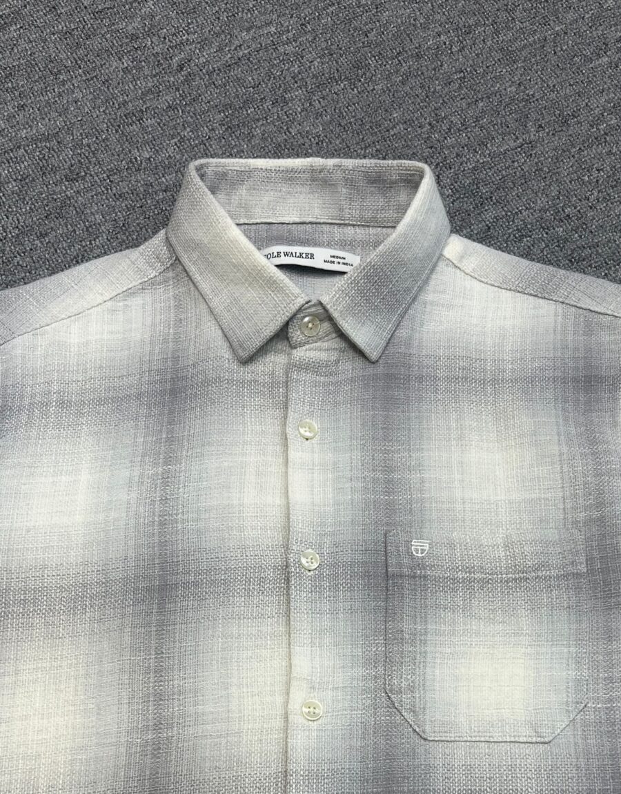 Half-sleeve checked shirt - Image 2