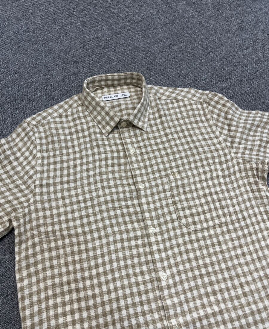 Half-sleeve checked shirt - Image 4