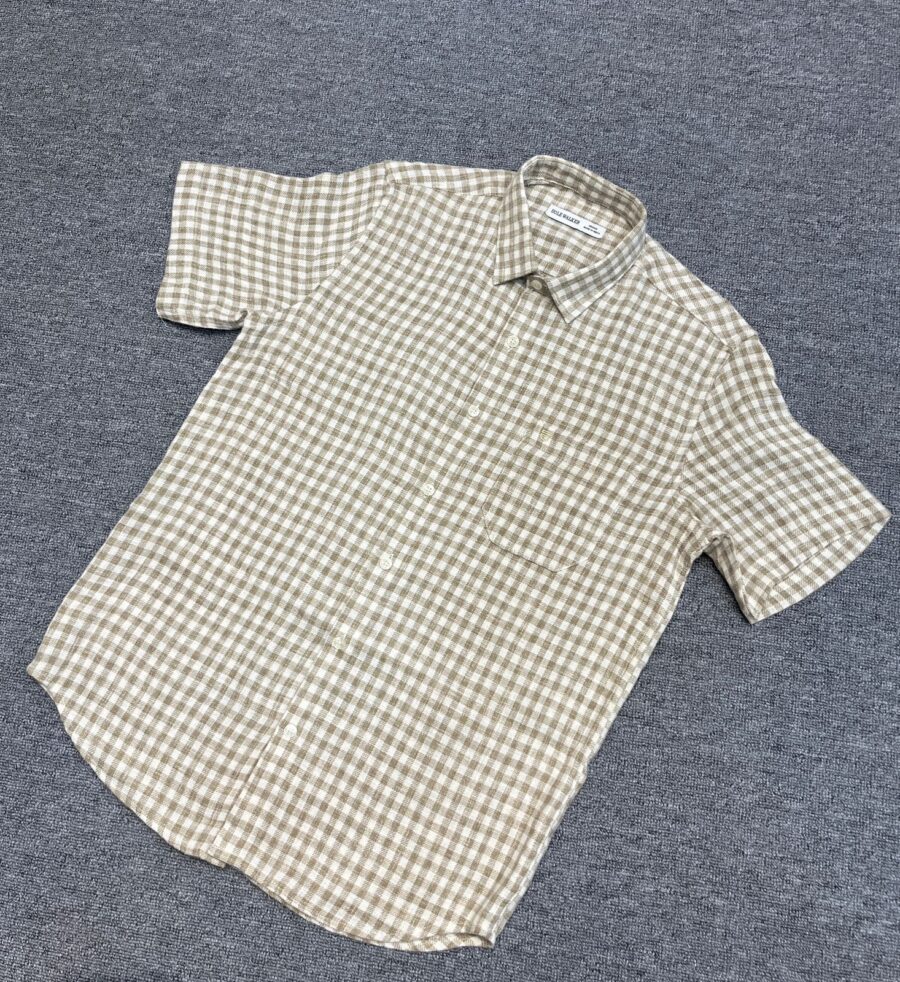 Half-sleeve checked shirt - Image 3