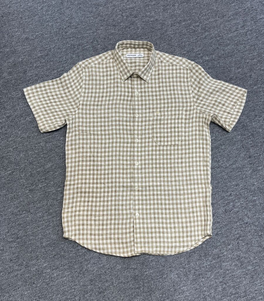 Half-sleeve checked shirt