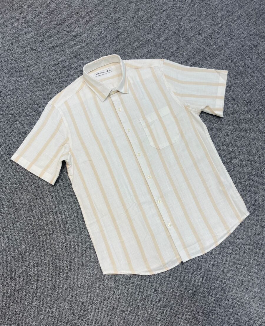 Half-sleeve striped shirt